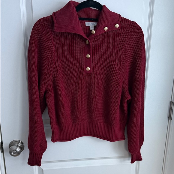 J. Crew Sweaters - J. Crew Women's Deep Red Knit Cowl Turtleneck Sweater